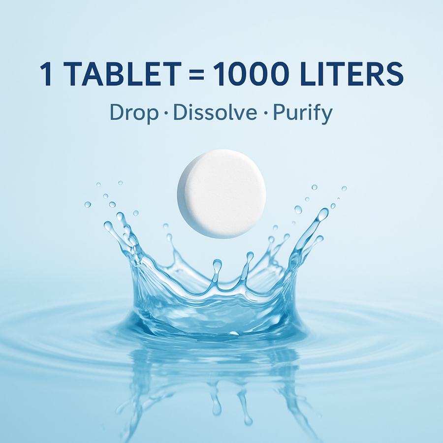 Bepure Chloro 1000 Water Purification Chlorine Tablets for Water Tank US FDA Approved Eliminates Bacteria, Algae and Odor from Water Tank