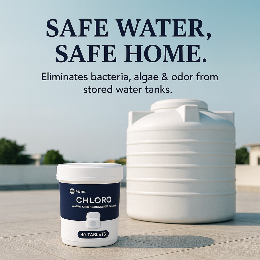 Bepure Chloro 1000 Water Purification Chlorine Tablets for Water Tank US FDA Approved Eliminates Bacteria, Algae and Odor from Water Tank