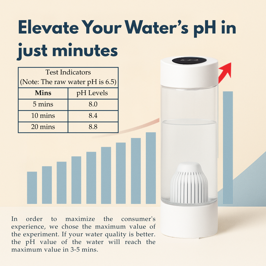 Bepure Premium Alkaline Water Bottle | Get Balanced pH Up to 9 | Get Negative ORP Water Instantly | BPA Free