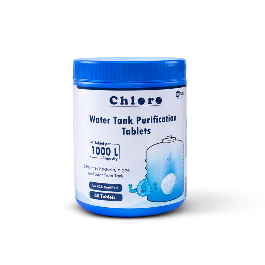 Bepure Chloro 1000 Water Purification Chlorine Tablets for Water Tank US FDA Approved Eliminates Bacteria, Algae and Odor from Water Tank.