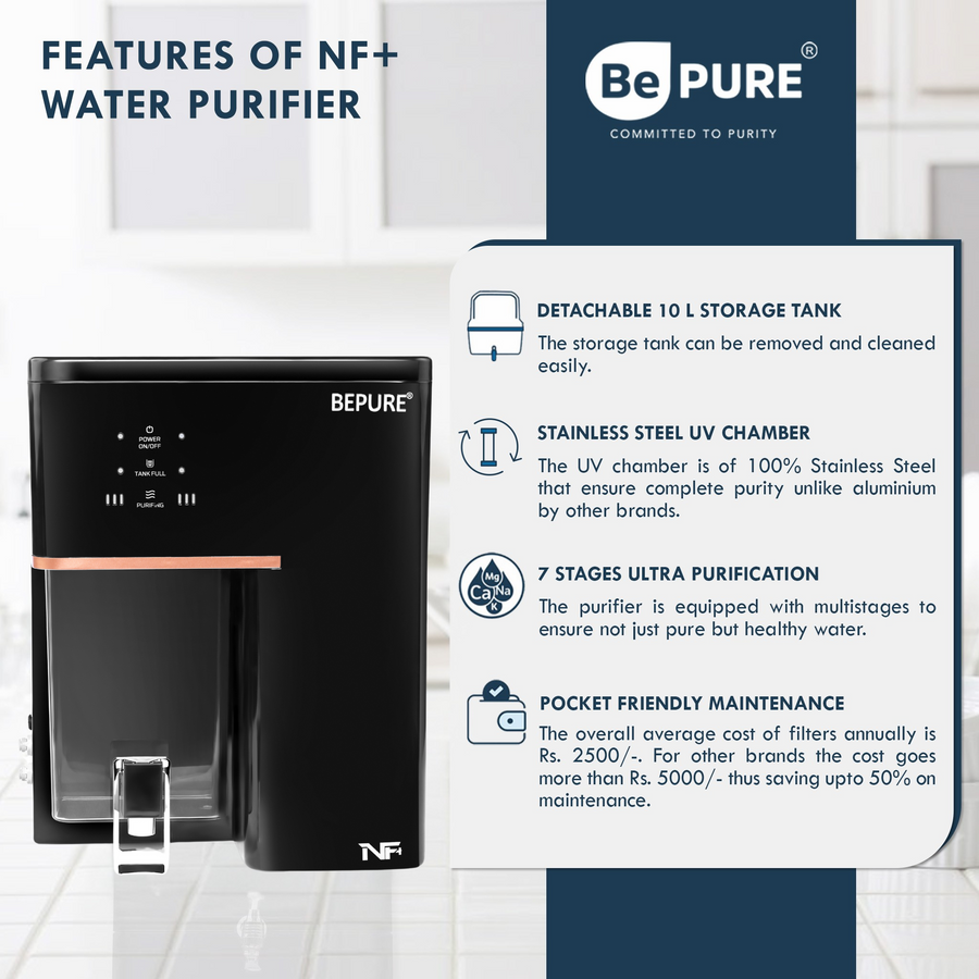 Bepure NF+ Nanofiltration Technology 10L NF+UV+Alkaline Water Purifier
