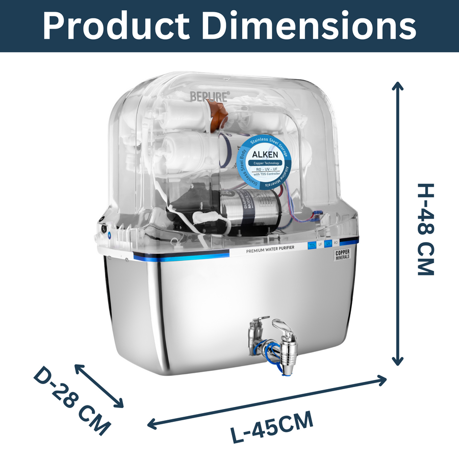 Bepure Alken CP Stainless Steel Tank 9L NF+UV+Alkaline water Purifier