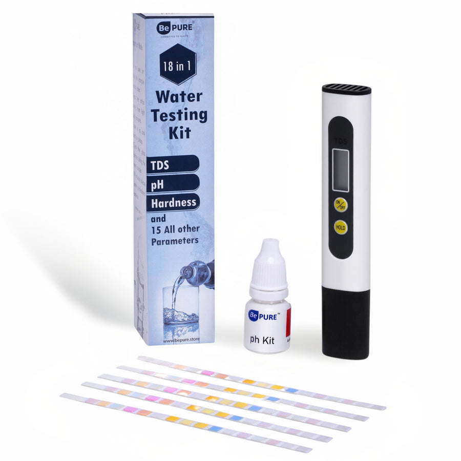 Bepure 18 in 1 Water Testing Kit for TDS, pH, Hardness and 15 other parameters Digital TDS Meter